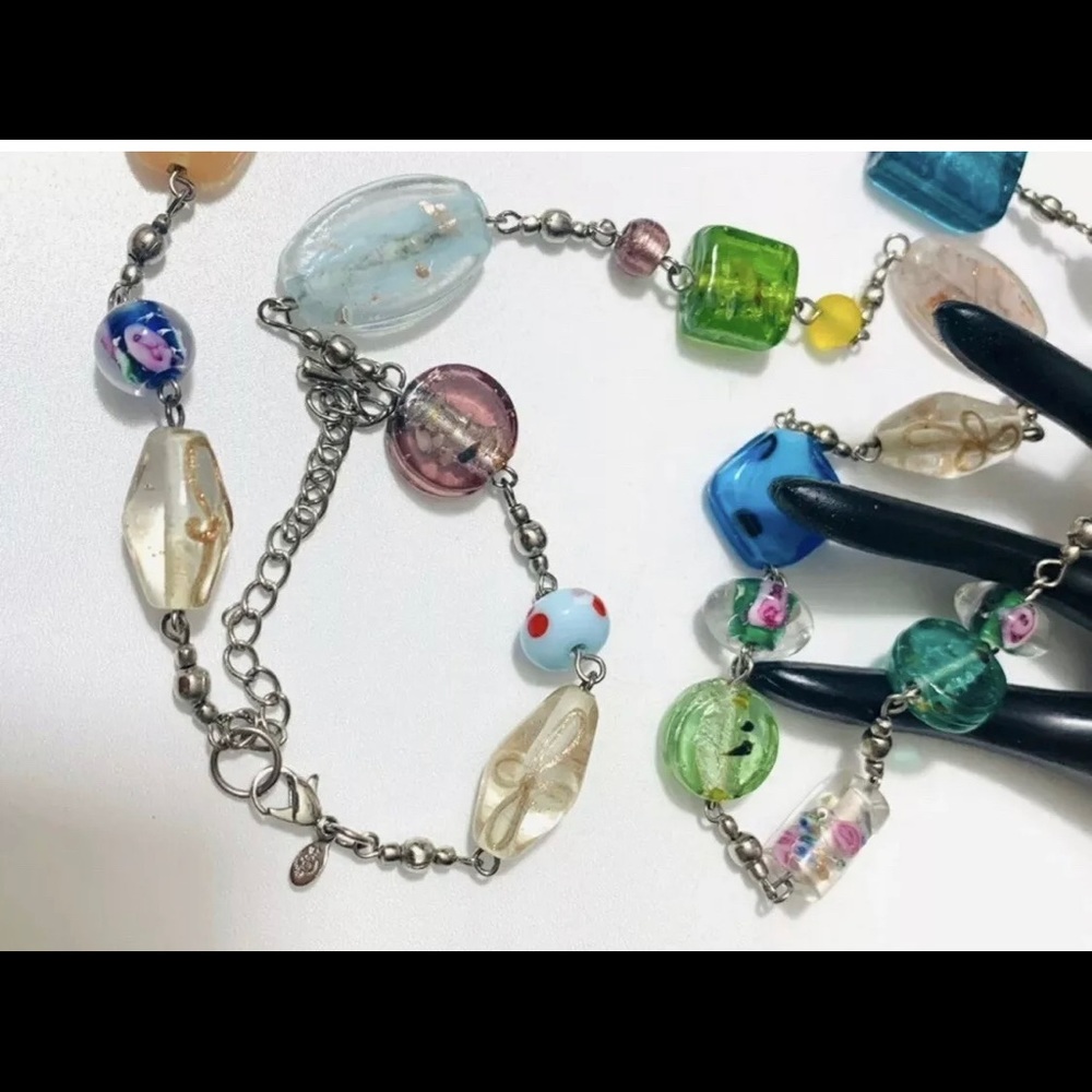 Premier Designs "Venetian" Murano Glass  Artisan Glass Bead Statement Necklace - Picture 8 of 13